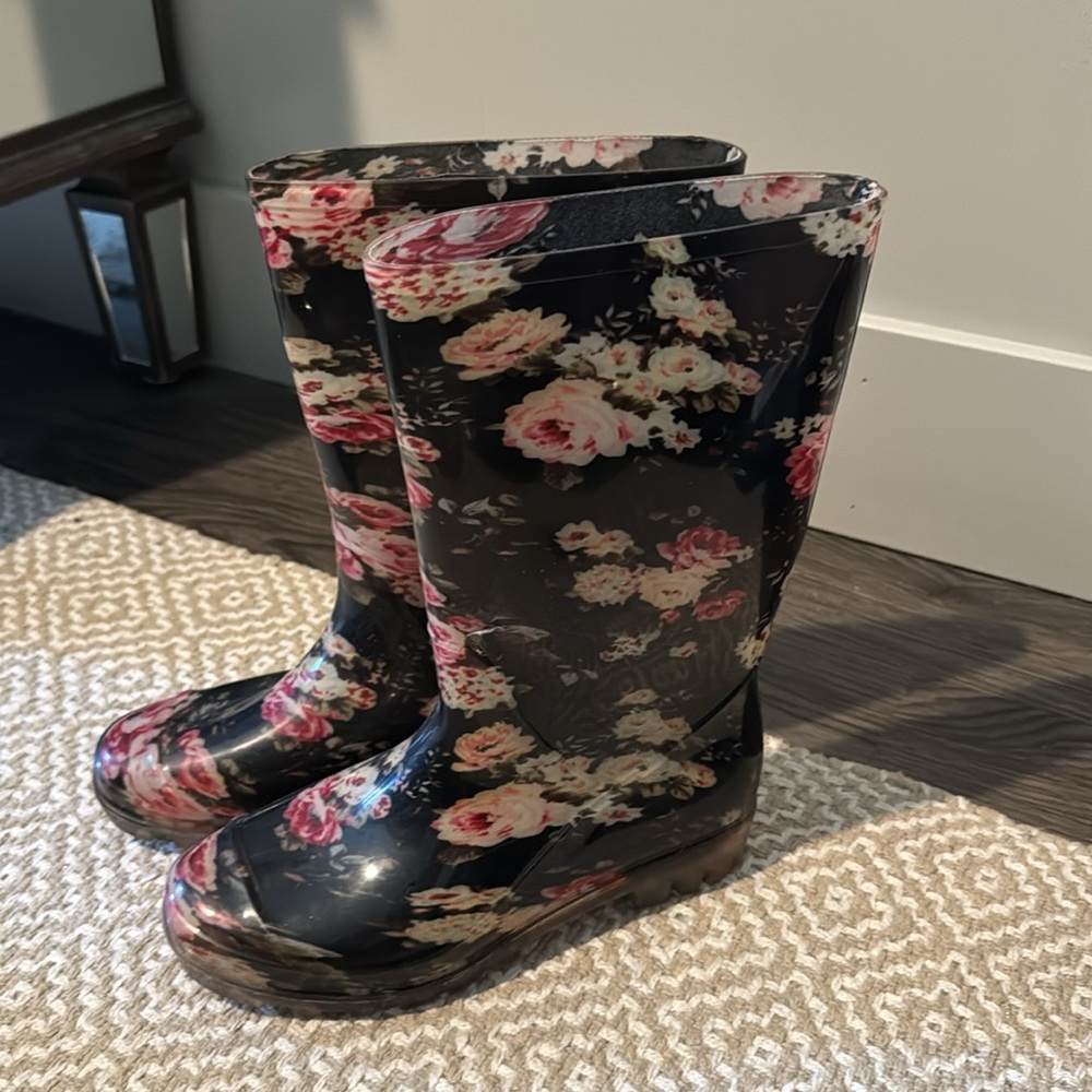 Emilio pucci floral print rain boots